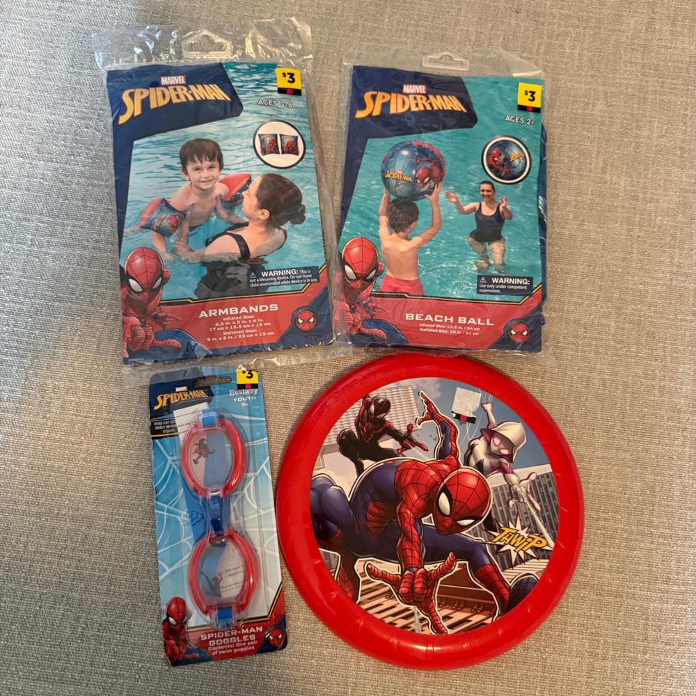 Superhero Pool Toy Bundle Marvel Spiderman Red Marvel Kids One Size‎